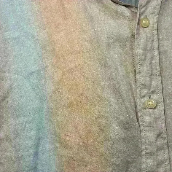 TOMMY BAHAMA 100% Linen Tropical Hawaiian Casual Long Sleeve Button Up Men Large - Picture 2 of 6